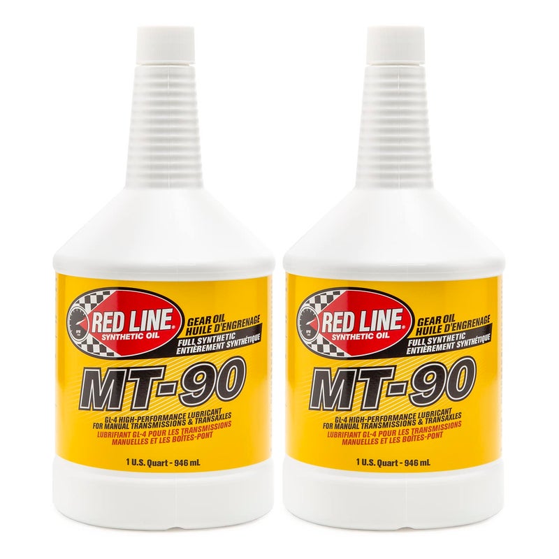 Red Line 50304 MT-90 75W-90 GL-4 Manual Transmission and Transaxle Lubricant (MTL) - 1 Quart (2 Pack) - Image 1
